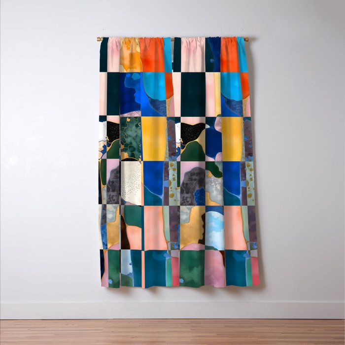 Luxe Checkerboard Window Curtain Gallery Image 3