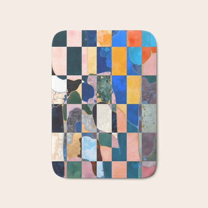 Luxe Checkerboard Bath Mat Gallery Image 1