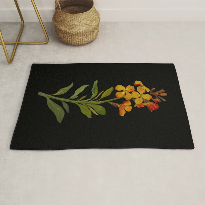 Cheiranthus Cheiri  by Mary Delany Paper Collage Floral Flower Botanical Paper Mosaic Vintage Scientific Plant Anatomy Rug Gallery Image 1