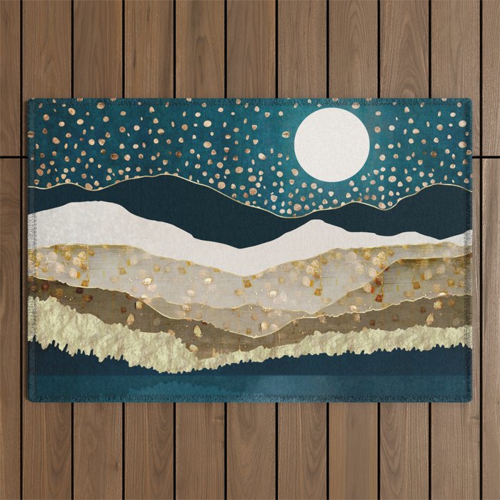 Starlit Mountain Lake Outdoor Rug Gallery Image 1