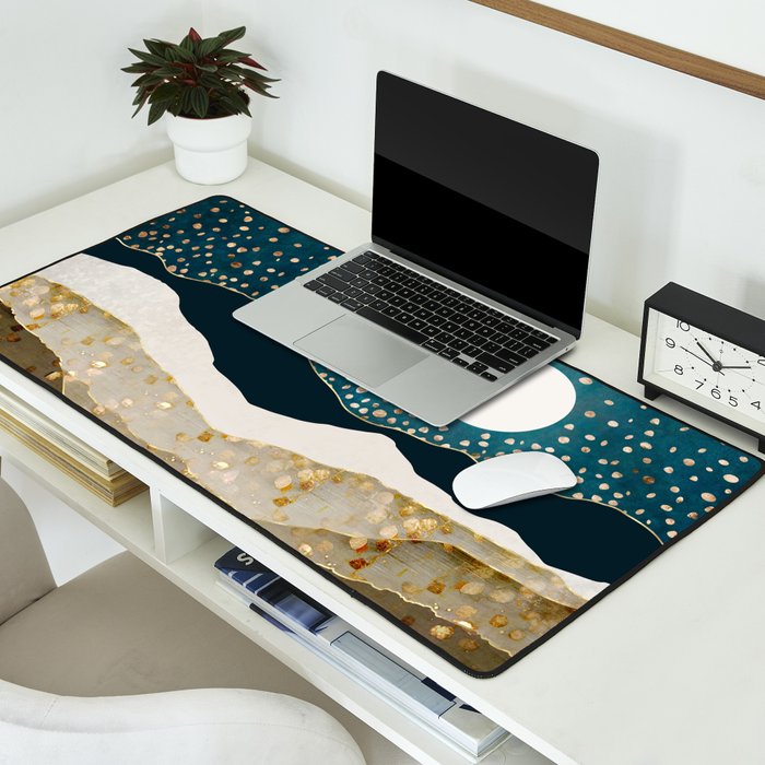 Starlit Mountain Lake Desk Mat Gallery Image 2