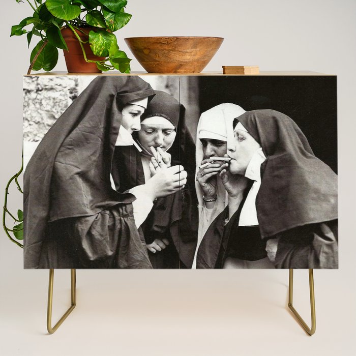 Nuns Smoking Vintage Photograph 1931 Credenza Gallery Image 1