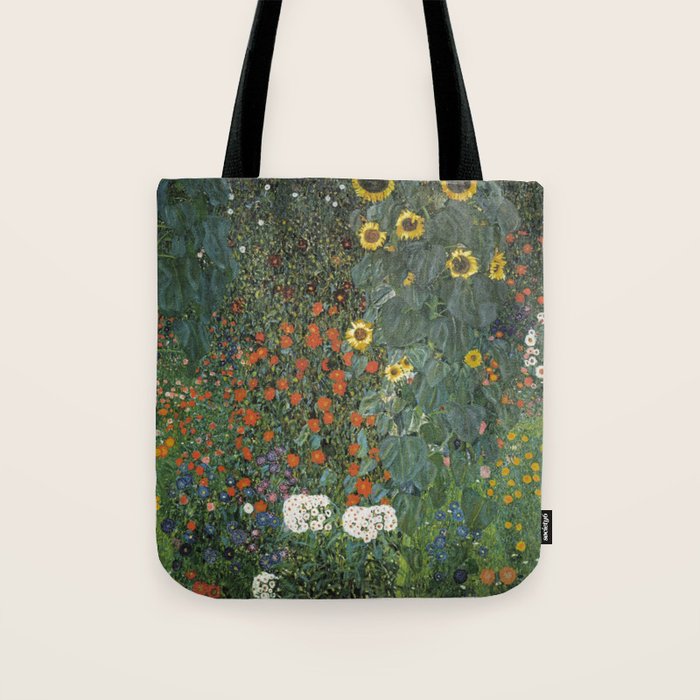 Farm Garden with Sunflowers (Bauerngarten mit Sonnenblumen) by Gustav Klimt Tote Bag Gallery Image 1