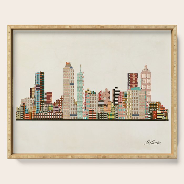 atlanta skyline Serving Tray Gallery Image 1