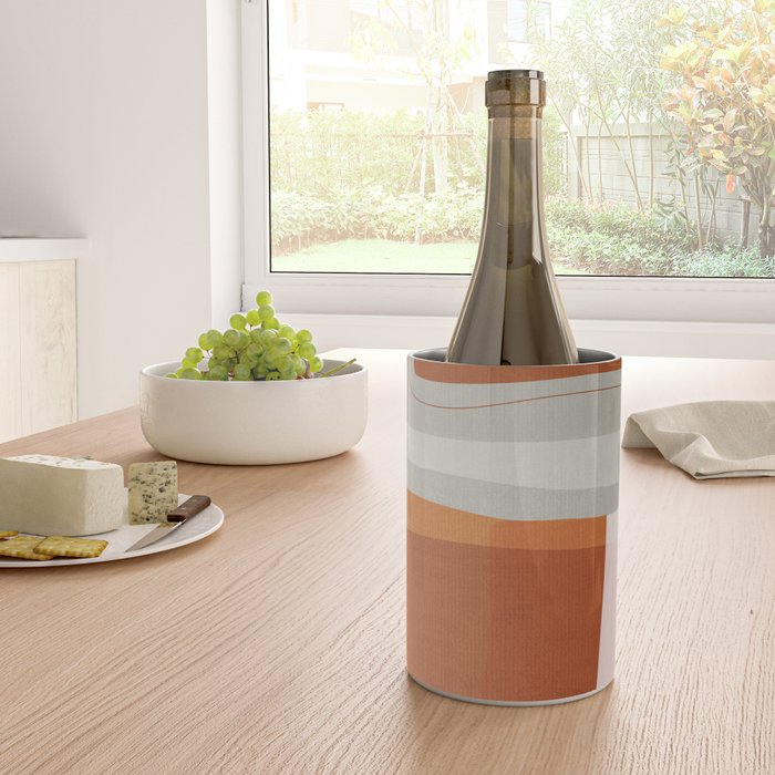 Abstract MCM Navy Burnt Orange Beige Blush Wine Chiller Gallery Image 4