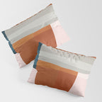 Abstract MCM Navy Burnt Orange Beige Blush Pillow Sham Gallery Image 3