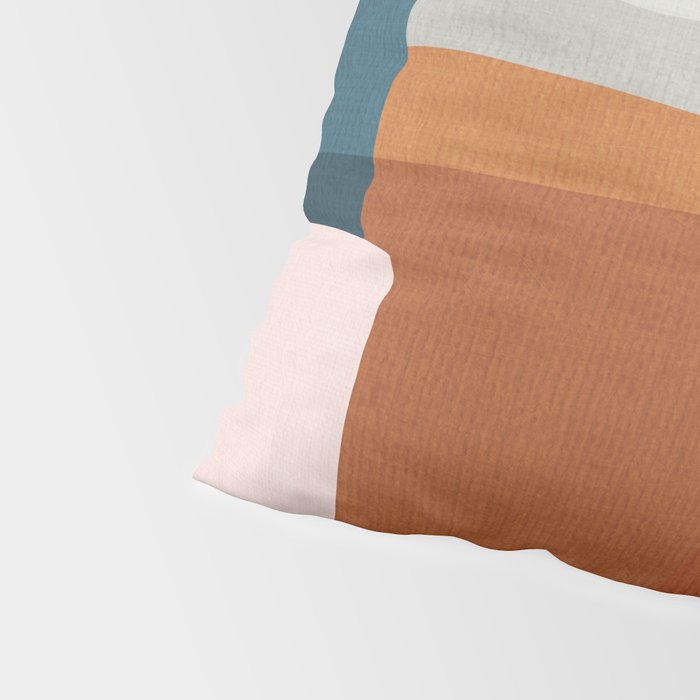 Abstract MCM Navy Burnt Orange Beige Blush Pillow Sham Gallery Image 4
