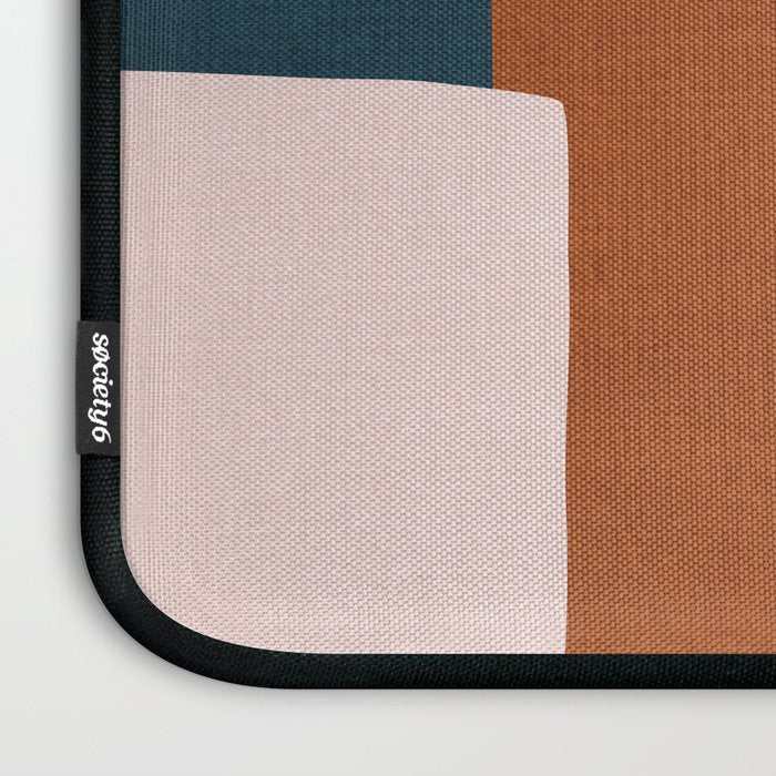 Abstract MCM Navy Burnt Orange Beige Blush Laptop Sleeve Gallery Image 3