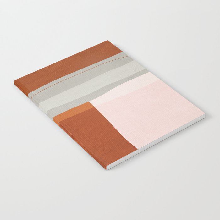 Abstract MCM Navy Burnt Orange Beige Blush Notebook Gallery Image 2