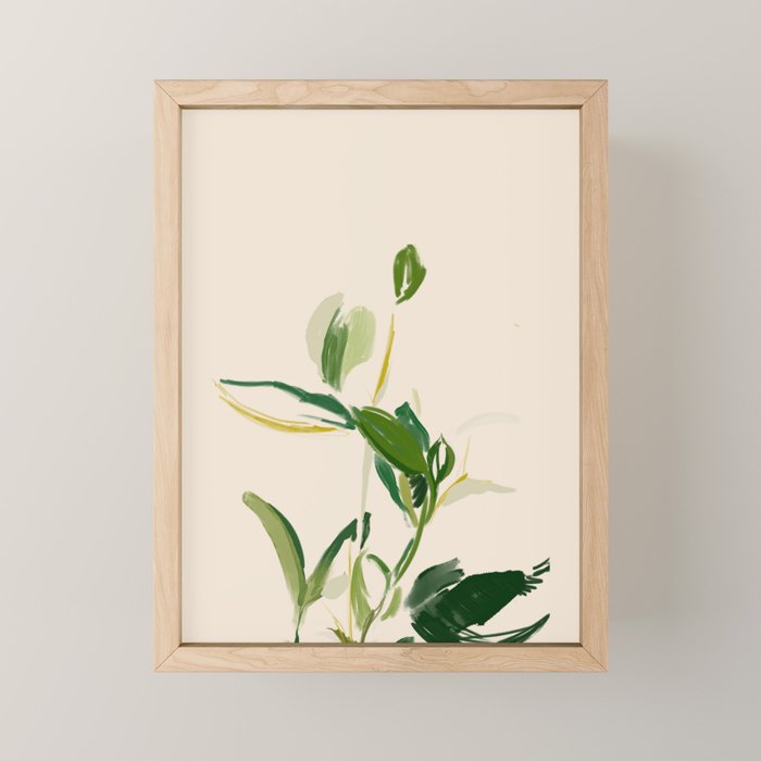 Plants In Summer Beige. Mini Art Print Gallery Image 1