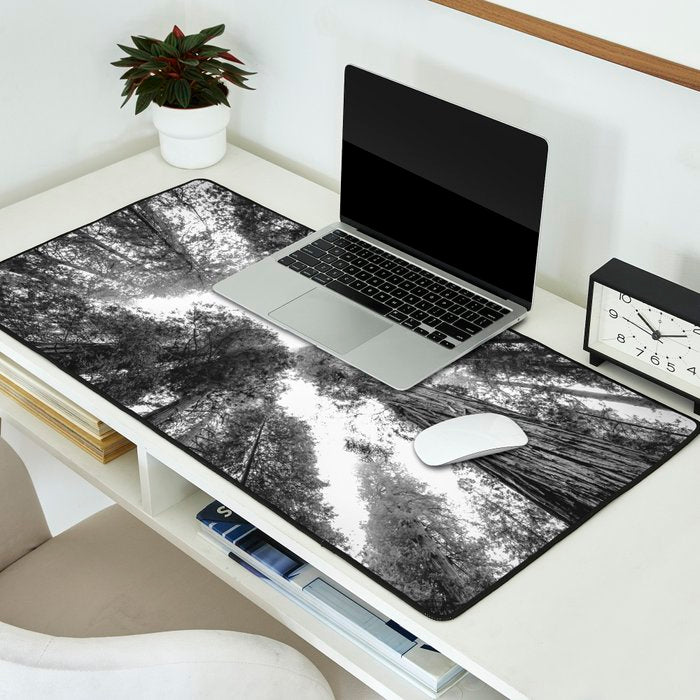 Into the Mist - Black and White Nature Photography Desk Mat Gallery Image 2