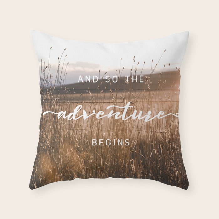 And So The Adventure Begins - Rustic Western Throw Pillow Gallery Image 6