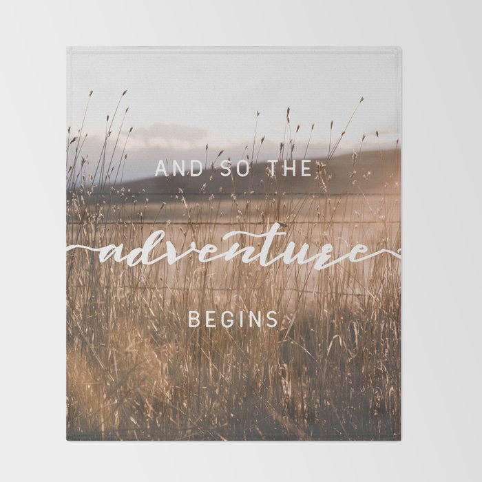 And So The Adventure Begins - Rustic Western Throw Blanket Gallery Image 2