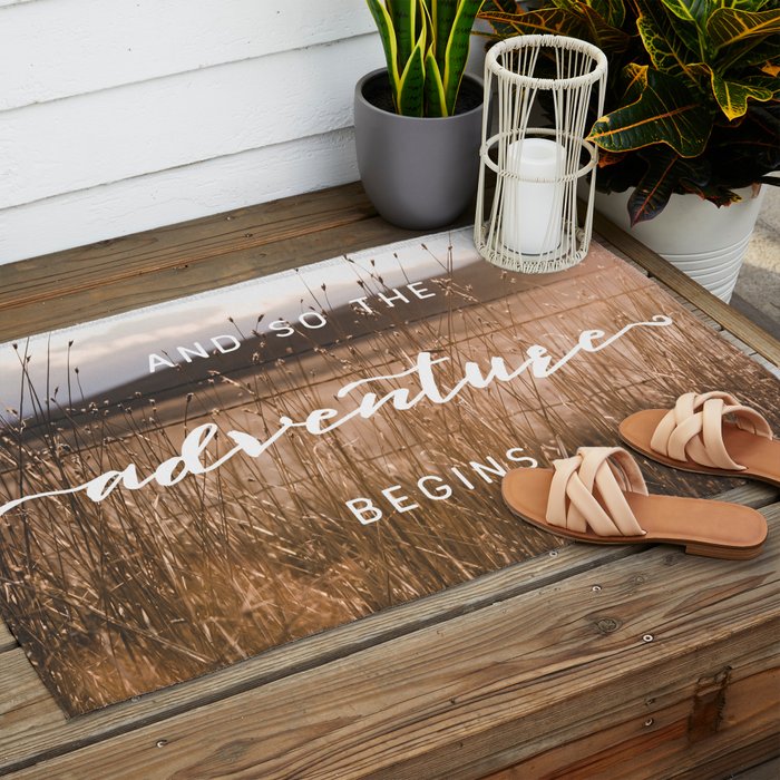 And So The Adventure Begins - Rustic Western Outdoor Rug Gallery Image 2