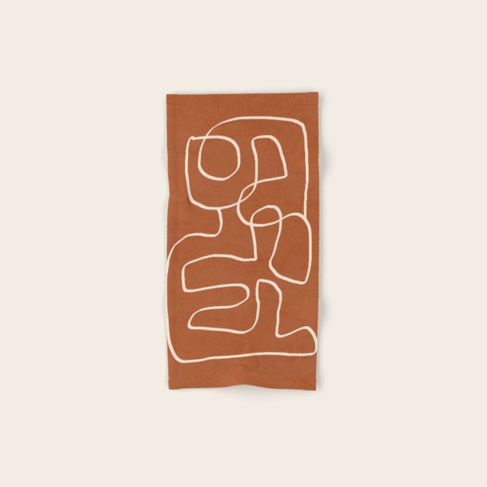 Abstract line art 15 Terracotta Bath Towel Gallery Image 1