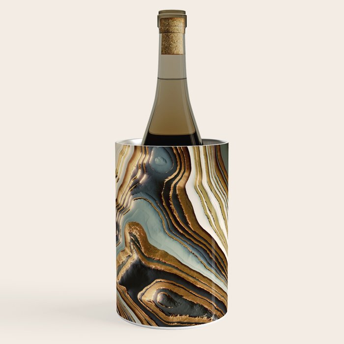 White Gold Agate Abstract Wine Chiller Gallery Image 2