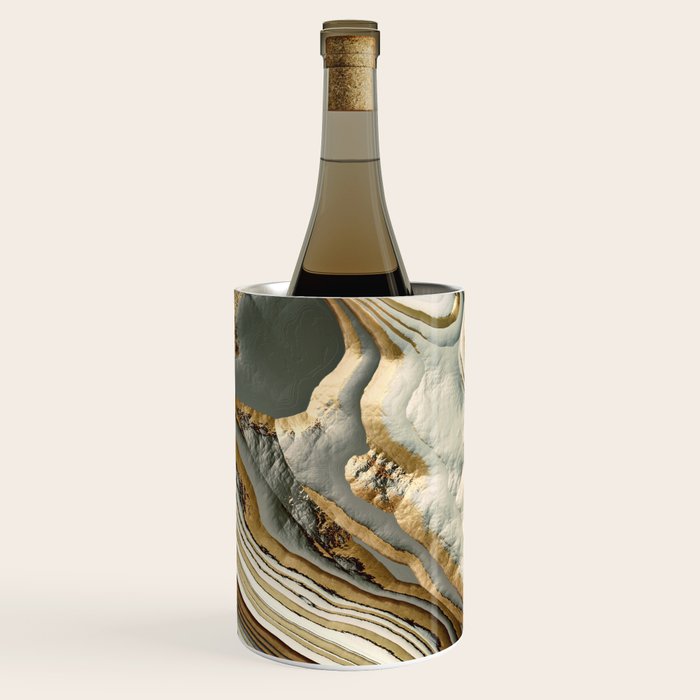 White Gold Agate Abstract Wine Chiller Gallery Image 3