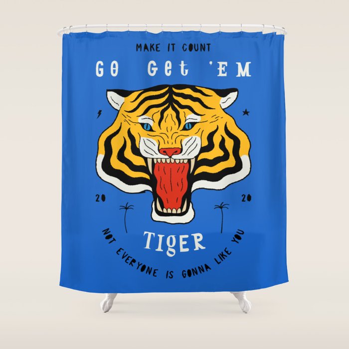 Go Get 'Em Tiger Shower Curtain Gallery Image 1