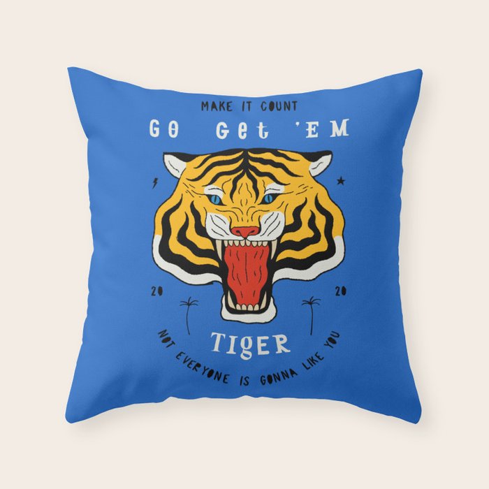 Go Get 'Em Tiger Throw Pillow Gallery Image 6