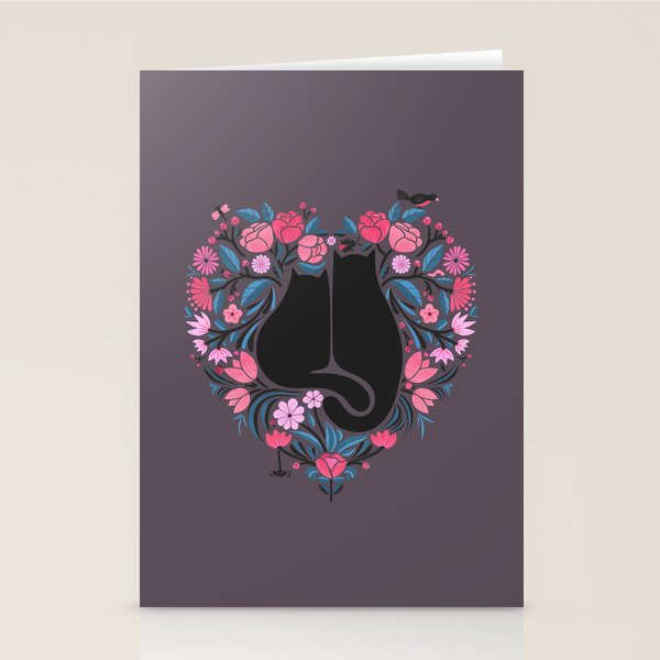 I Heart Cats and Flowers Stationery Card Gallery Image 2