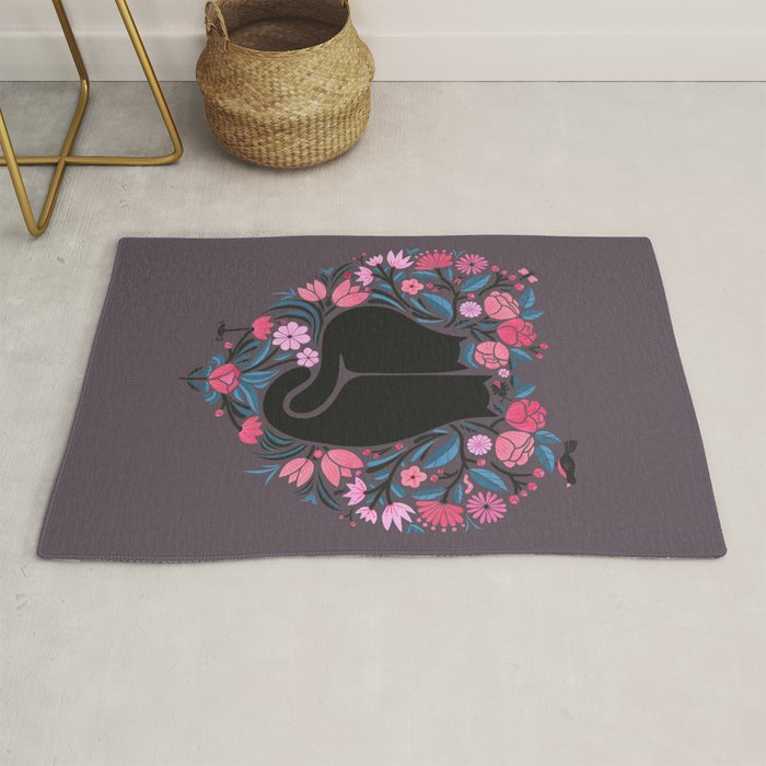 I Heart Cats and Flowers Rug Gallery Image 1
