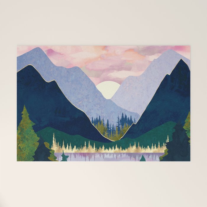 Winter Mountain Lake Welcome Mat Gallery Image 1