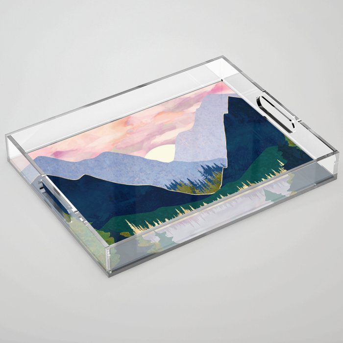 Winter Mountain Lake Acrylic Tray Gallery Image 1