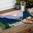 Winter Mountain Lake Outdoor Rug Gallery Image 2