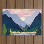 Winter Mountain Lake Outdoor Rug Gallery Image 1