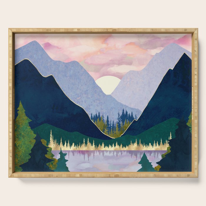 Winter Mountain Lake Serving Tray Gallery Image 1