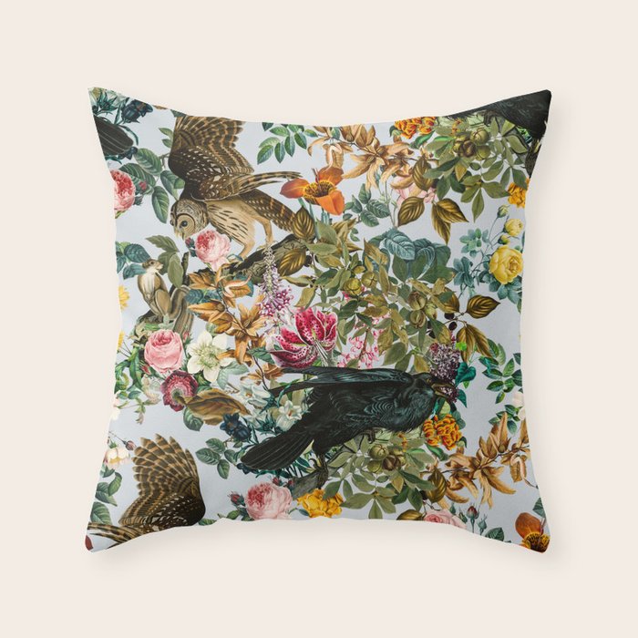 FLORAL AND BIRDS VI Throw Pillow Gallery Image 6