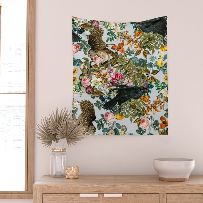 FLORAL AND BIRDS VI Wall Tapestry Gallery Image 2