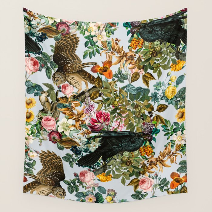 FLORAL AND BIRDS VI Wall Tapestry Gallery Image 4
