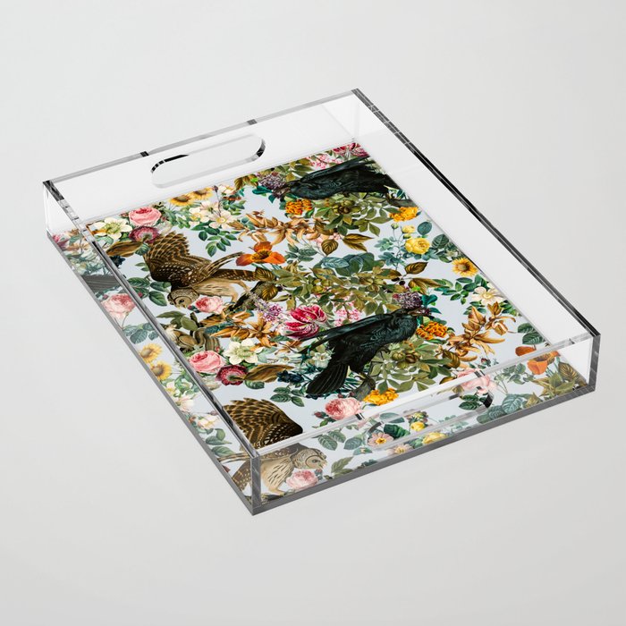 FLORAL AND BIRDS VI Acrylic Tray Gallery Image 1