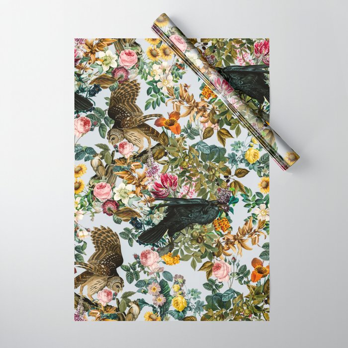 FLORAL AND BIRDS VI Wrapping Paper Gallery Image 1