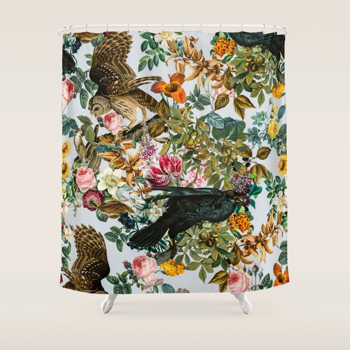 FLORAL AND BIRDS VI Shower Curtain Gallery Image 1