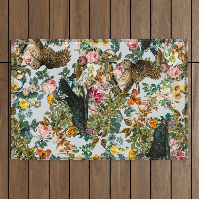 FLORAL AND BIRDS VI Outdoor Rug Gallery Image 1