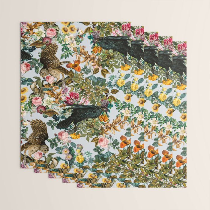 FLORAL AND BIRDS VI Wrapping Paper Gallery Image 3
