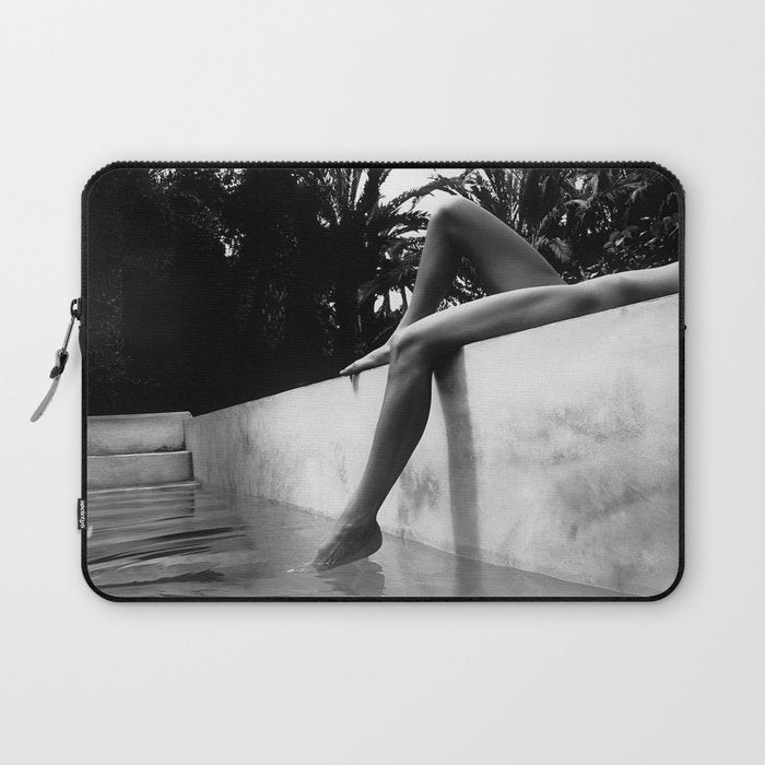 Dip your toes into the water, female form black and white photography - photographs Laptop Sleeve Gallery Image 1
