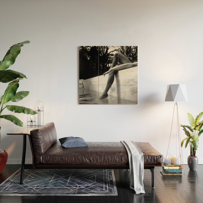 Dip your toes into the water, female form black and white photography - photographs Wood Wall Art Gallery Image 2