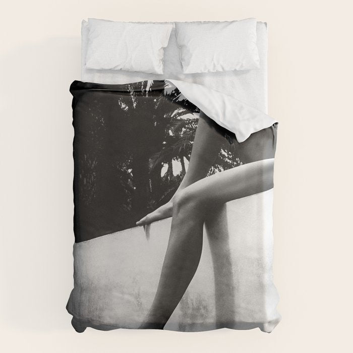 Dip your toes into the water, female form black and white photography - photographs Duvet Cover Gallery Image 1