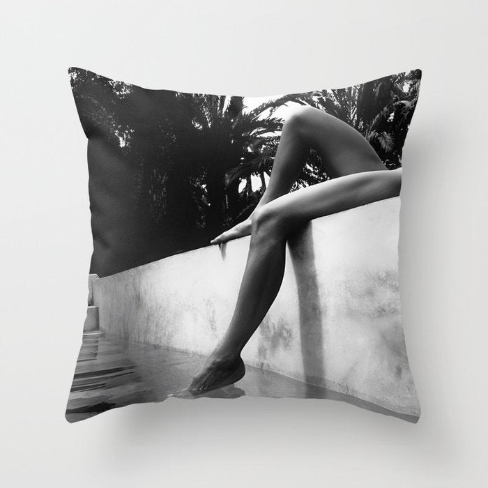 Dip your toes into the water, female form black and white photography - photographs Throw Pillow Gallery Image 6