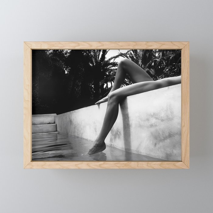 Dip your toes into the water, female form black and white photography - photographs Mini Art Print Gallery Image 1