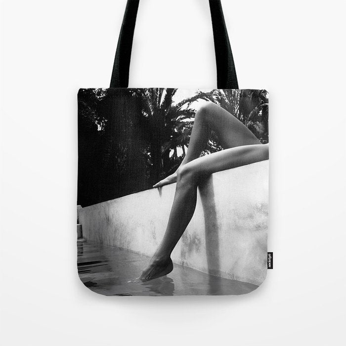 Dip your toes into the water, female form black and white photography - photographs Tote Bag Gallery Image 1