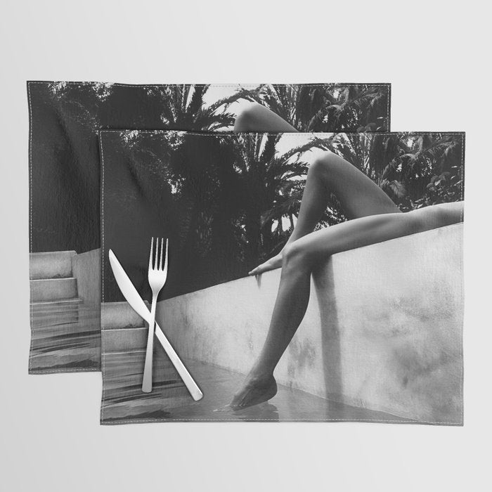 Dip your toes into the water, female form black and white photography - photographs Placemat Gallery Image 1