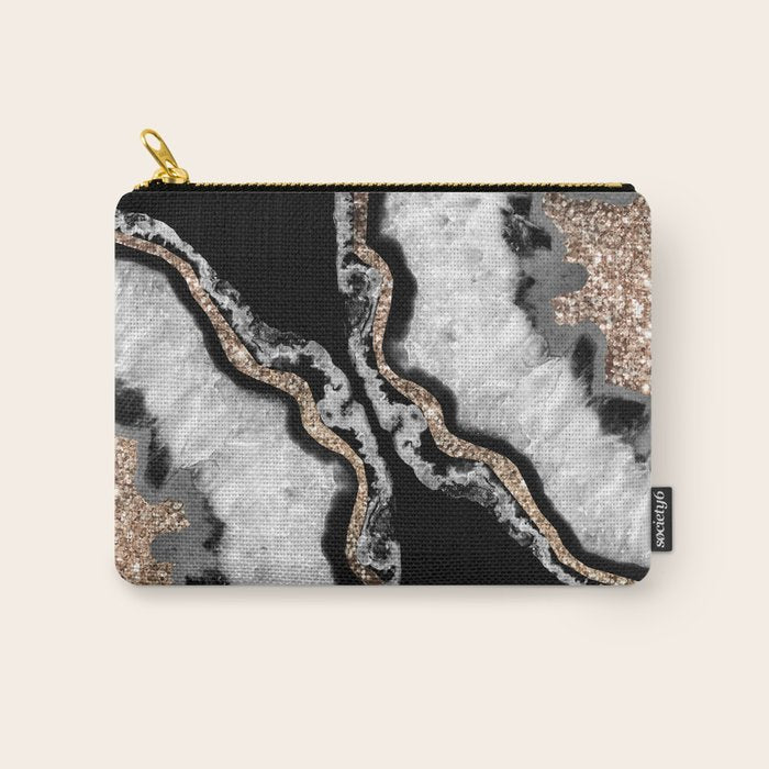 Yin Yang Agate Glitter Glam #8 #gem #decor #art #society6 Carry All Pouch Gallery Image 1