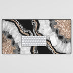 Yin Yang Agate Glitter Glam #8 #gem #decor #art #society6 Desk Mat Gallery Image 1