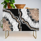 Yin Yang Agate Glitter Glam #8 #gem #decor #art #society6 Credenza Gallery Image 1