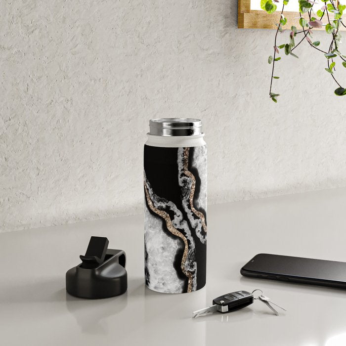 Yin Yang Agate Glitter Glam #8 #gem #decor #art #society6 Water Bottle Gallery Image 5