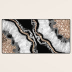 Yin Yang Agate Glitter Glam #8 #gem #decor #art #society6 Desk Mat Gallery Image 3